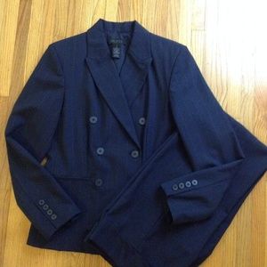 The Limited Dark Navy Pinstripe Pant Suit